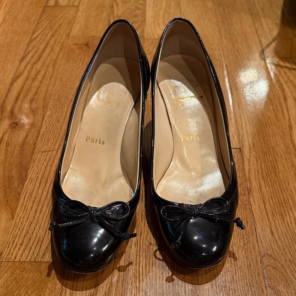 Christian Louboutin Black Patent Leather Flats